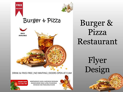 Burger and Pizza Flyer Design adobexd adobexdtutorial branding design designer designer portfolio poster design ui ux youtube