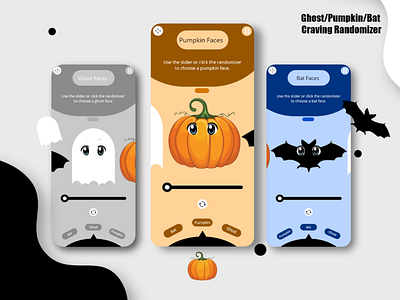 Ghost/Pumpkin/Bat Craving Randomizer adobexd adobexdtutorial design designer illustration logo poster design ui ux web web design youtube