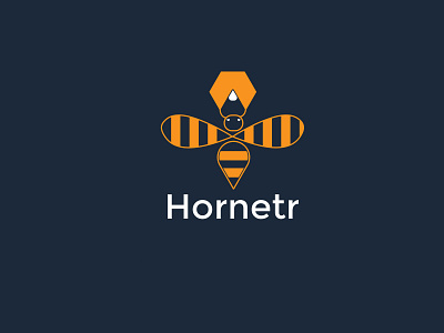 Hornetr shop logo bee logo brand identity custom logo flat honeybee honeycomb logo logo design logo maker minimal minimalist logo shop logo