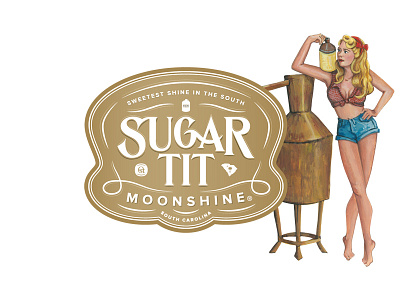 Sugar Tit Moonshine lettering ligature moonshine painting shine south south carolina still sugartit typography