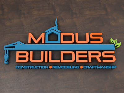 Modus builder logo 3D 3d build business clean construct design logo minimalistic residential