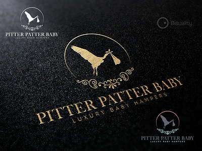 Pitter Patter Baby Logo babies baby boutique brand elegant hampers logo logotype luxury patter pitter products