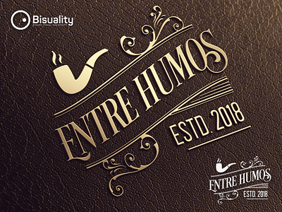 Entre Humos Cigar and Lifestyle Logo blog brand business cigar elegant entre humos lifestyle logo quality tobacco