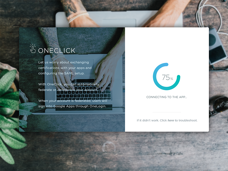 App OneClick Setup Feature by OneLogin on Dribbble