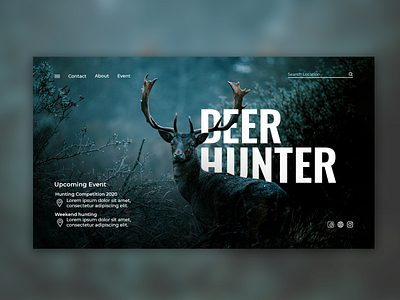 Deer Hunter - Home Page forest green homepage nature ui web webdesign website