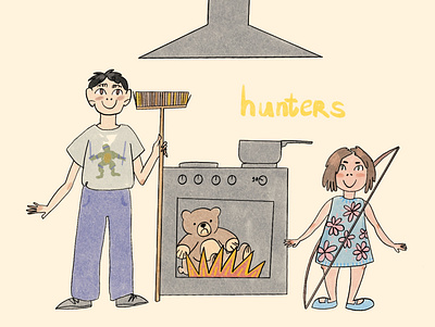 hunters art child illustration kids