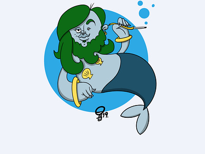 UndertheSea blue character design illustration