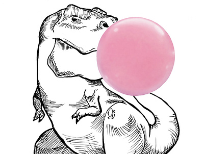 T Rex bubblegum character design design dinosaur illustration trex