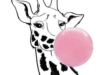 Giraffa animal illustration bubblegum character design giraffes illustration