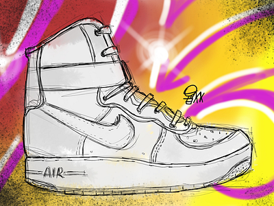 Background shoes illustration draw graffiti