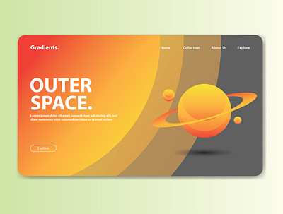 Outer Space animation branding design flat icon illustration logo typography vector web