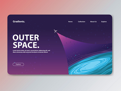 Cosmos Nebula art design flat gradient design icon illustration illustrator landingpage vector web website website design