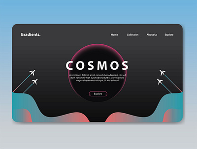 Cosmos animation art design flat illustration illustrator landingpage vector web website