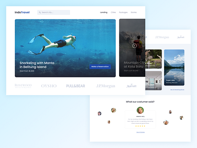 Landing Page for travel web