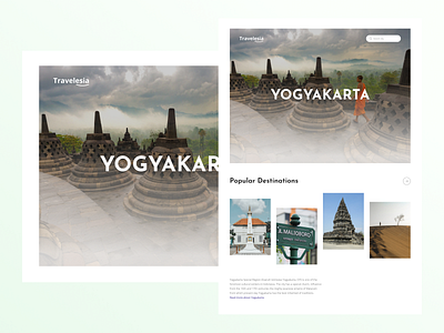 A Destination Landing Page clean landing page ui