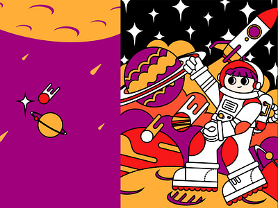 Astronaut branding illustration vector