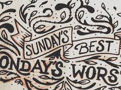 Sunday's Best characters handlettering illustration ink