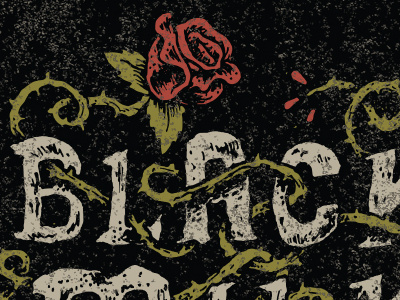 Black Milk design handlettering illustration rose texture type words