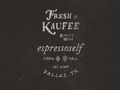 Quality Wear branding coffee dallas handtype layout lettering