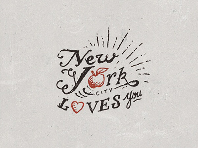 NYC Love drawn by hand hand lettering handtype love new york type