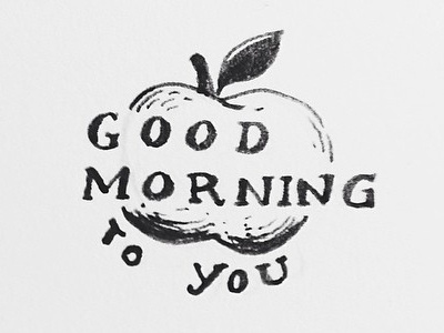 GMTY apple good type hand type hello illustration lettering morning