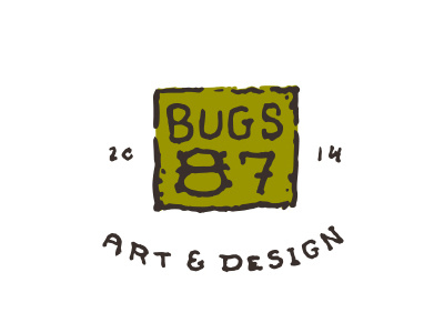 Bugs87 hand type lettering logo mark