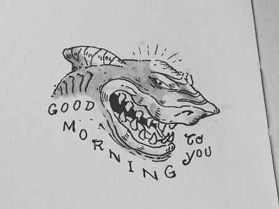 GMTY Street Sharks 90s cartoons hand type hello illustration lettering morning retro shark