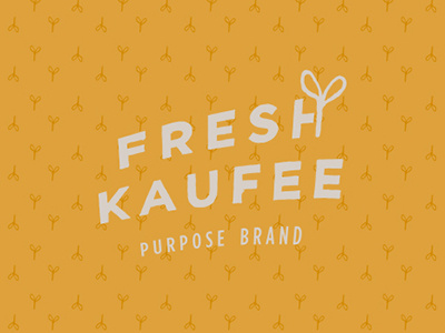 Fresh Kaufee branding by hand fresh kaufee growth lettering logotype pattern