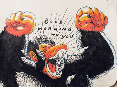 GMTY - Oozaru ape cartoon color dragonball fanart illos ink lettering