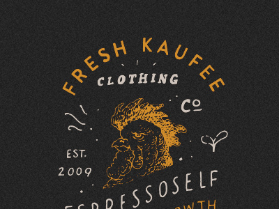 Fresh Kaufee hand lettering illustration layout texture vintage
