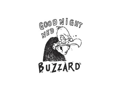 Buzzard bird hand lettering illustration layout texture