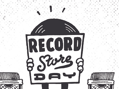 Record Store Day freehand illustration lettering vinyl