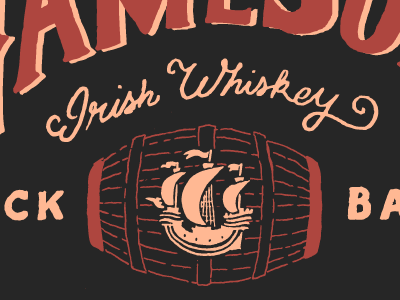Black Barrel hand type illos lettering whiskey