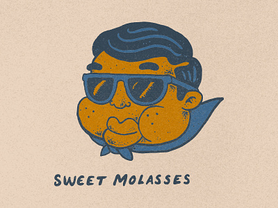 Sweet Molasses beanie blues bugs87 cape drawing face glasses illustration portrait retro vector