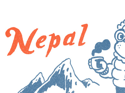 Nepal beanboy freshkaufee hand lettering illustration mount everest nepal