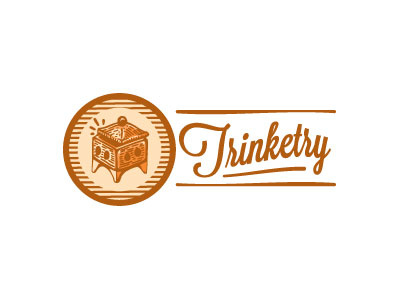 Trinketry font hand drawn identity logo mark vector