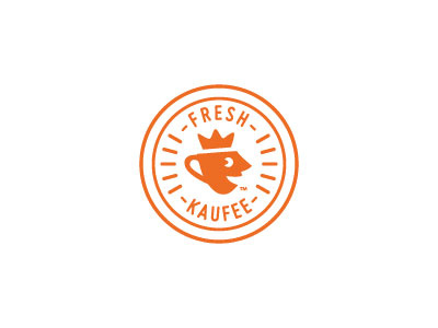 Kaufee Seal-revisited coffee fresh kaufee logo mark orange vector