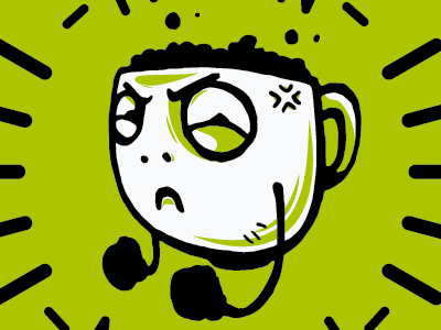 Mean Muggin-Pin coffee illustration character design vector
