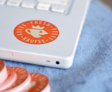 Stickers coffee design fresh kaufee logo print stickers vector