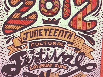 Juneteenth 2012 coffee design layout lettering lines logos vector