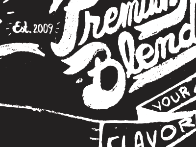 Premium Blend coffee design freshkaufee hand drawn identity type