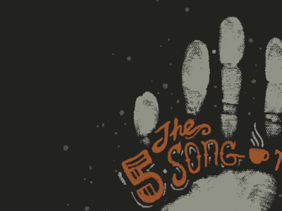 5 Song Mixtape coffee cover art hand letters hand print music vector