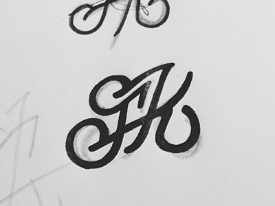 monogram v2 f hand lettering k letters monogram type