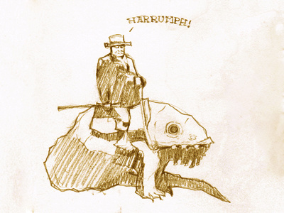 Taft and the Carabao #3: Creature Carabao carabao cincinnati creature draw harrrumph monster sketch taft