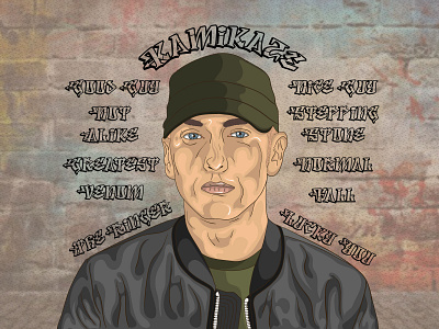 Eminem - Kamikaze anime armed forces cartoon cartoon character cartoon illustration character character design eminem hiphop illustration mobar mobar design rap rapper underground urban