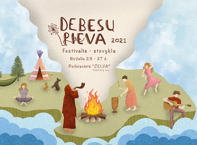 Debesų Pieva 2021 Festival-camp anime cartoon cartoon illustration character design cover design event festival illust illustration