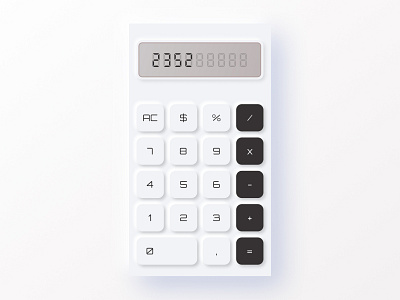 Calculator - Neumorphism app design minimal ui ux