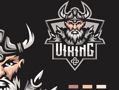 Viking Mascot Logo design detailed drawing esports logo illustration logo vector