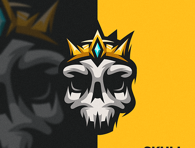 Skull King animal art design detailed drawing esports logo illustration logo vector