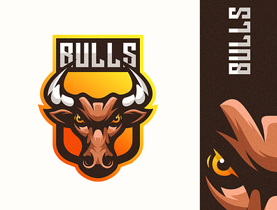 Bull E-Sports Logo bull bulls design detailed drawing esports logo gaming illustration logo vector